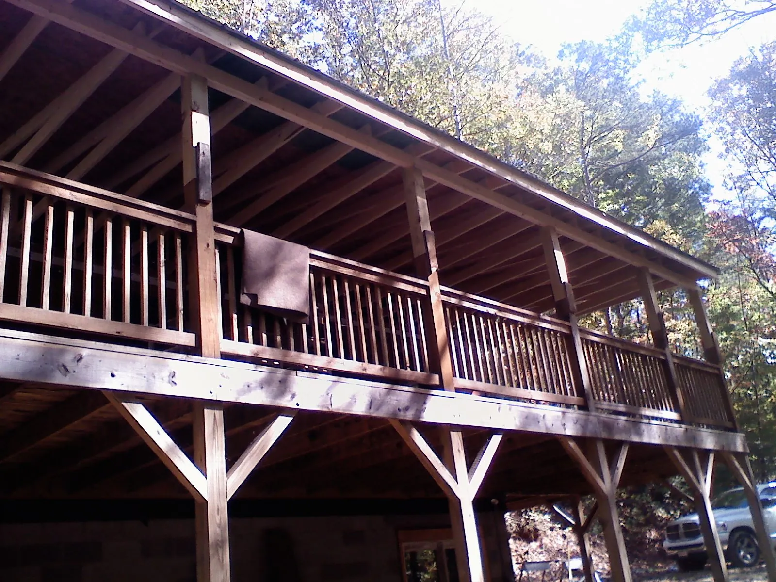 Timber framing under a new elevated porch and deck — Roof Leak Repair in Wadsworth by Roofing Brothers